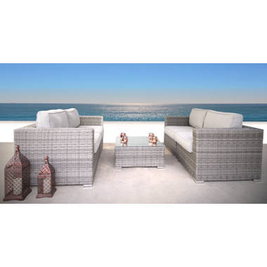 Fully assembled best sale rattan sofa set